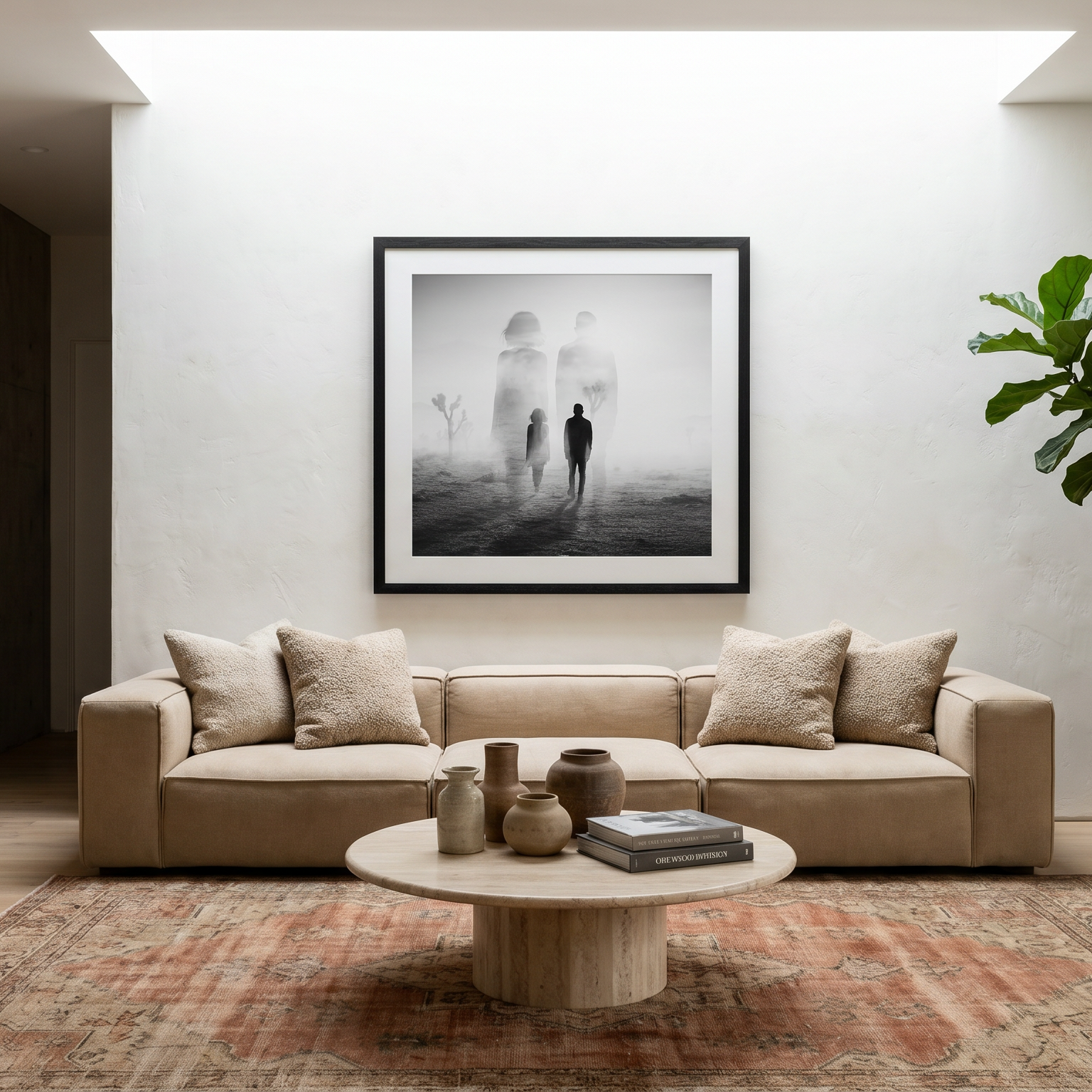 Joshua Tree 1 print in a warm neutral living room